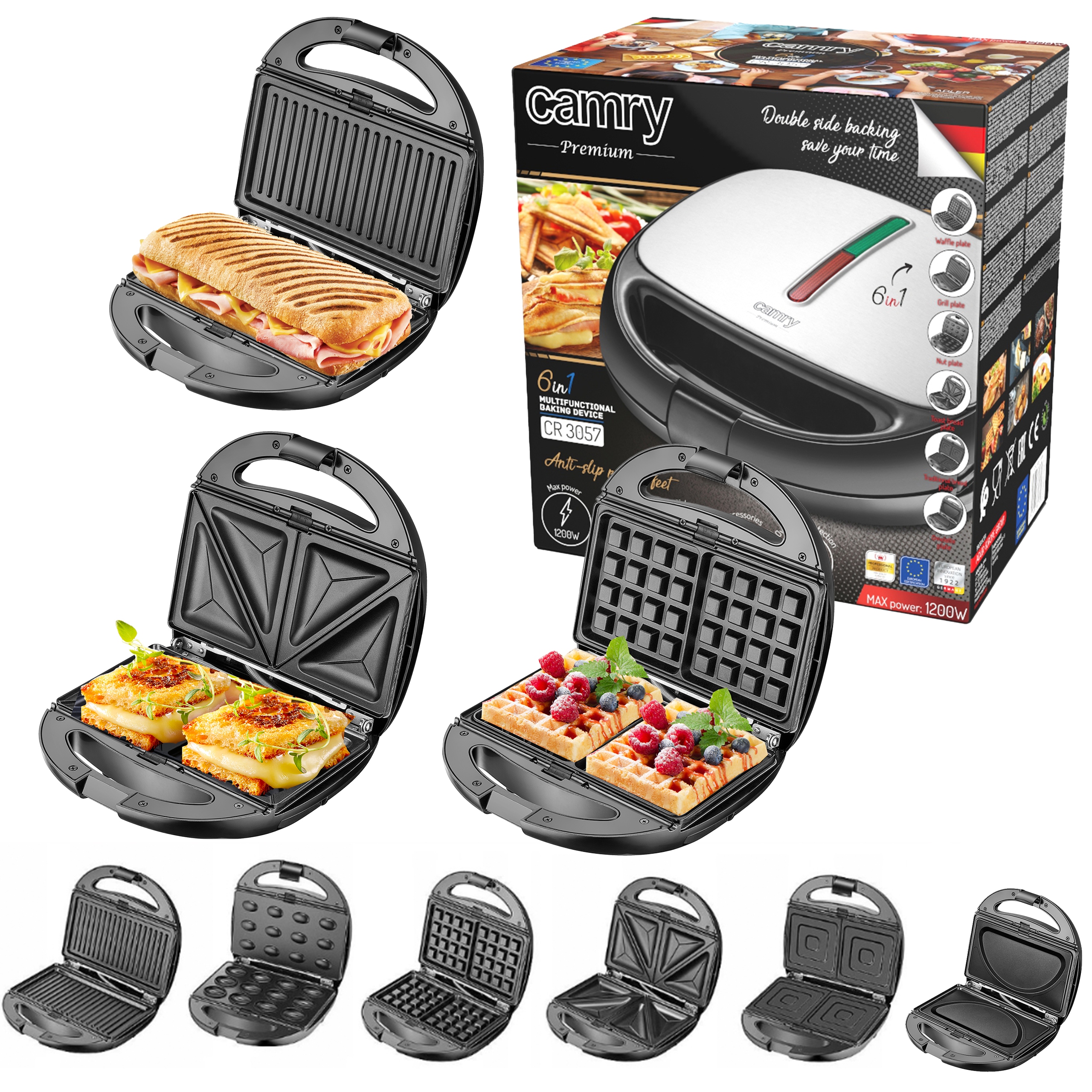 

Toster Opiekacz Kanapek Tostów Omlet Orzeszki 6w1
