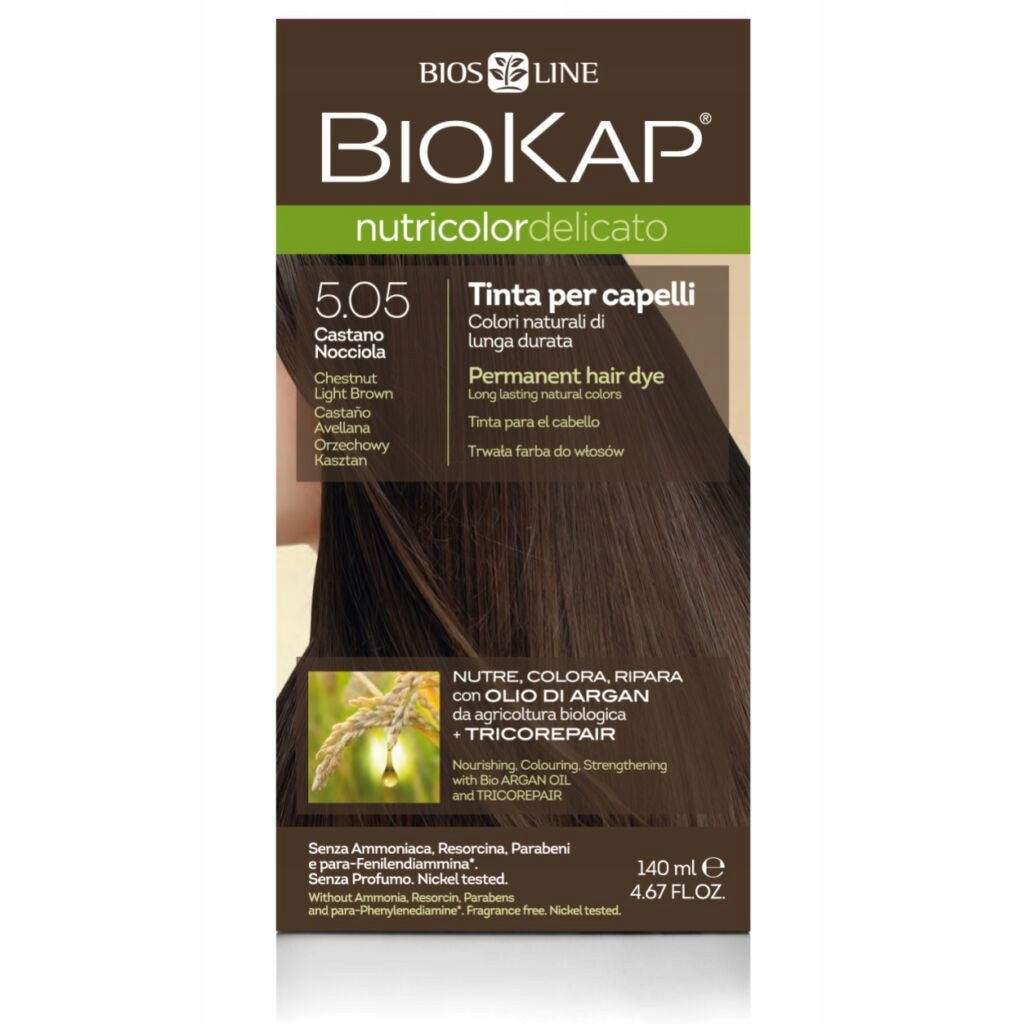 Biokap Nutricolor Delicato Barva 5.05 Ořechový kaštan 140 ml