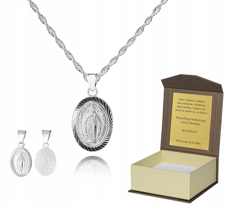 925 Stříbrný řetízek medailonek Dedikace 55 cm S1M16