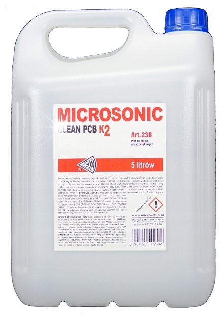 MICROSONIC CLEAN PCB K2 5L DO MYJKA ULTRADŹWIĘKOWA MOCNY BEZPIECZNIE CZYŚCI