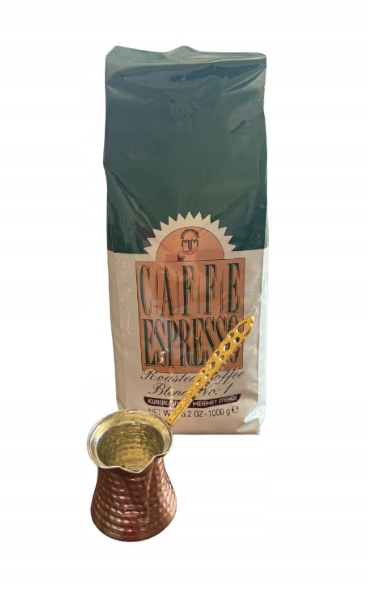 Levně Sada kelímků z mědi 160 Ml se zrnkovou kávou Mehmet Efendi 1 kg