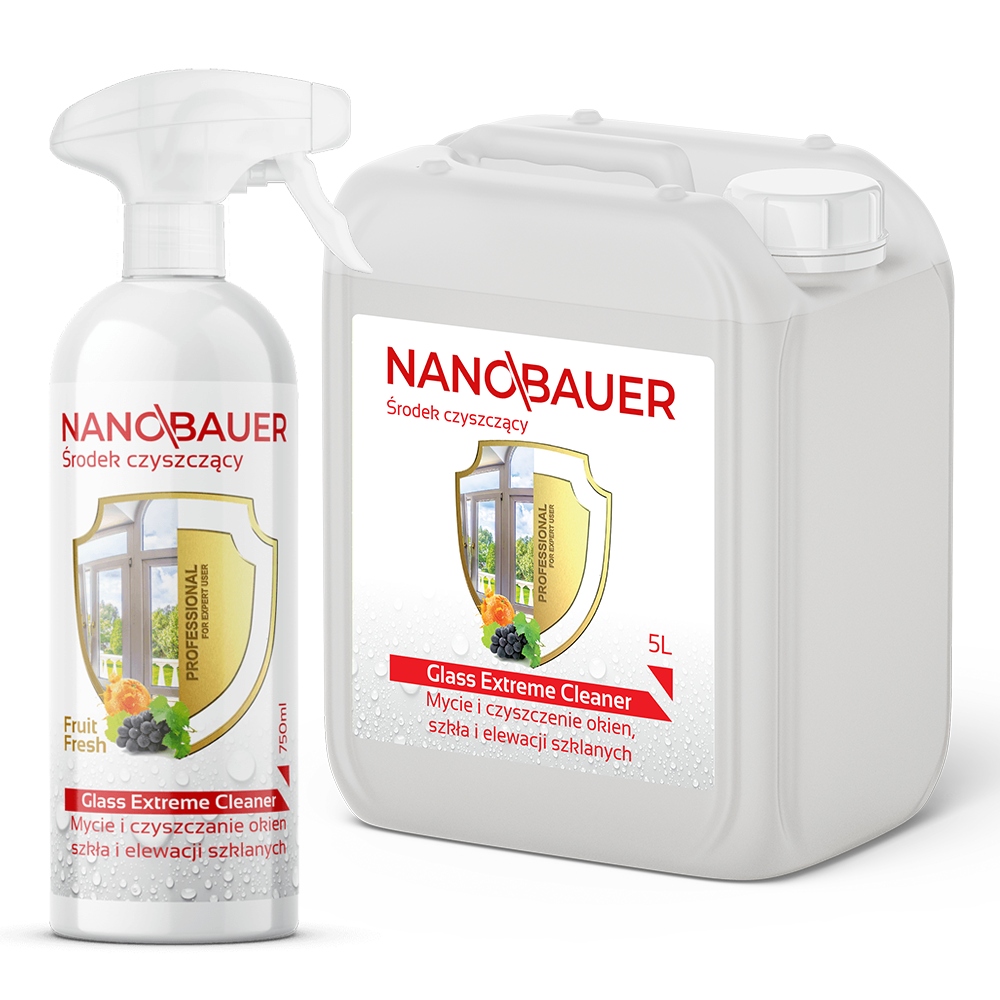Tekutý čisticí prostředek na mytí okenních skel Nanobauer 750 ml 5 l