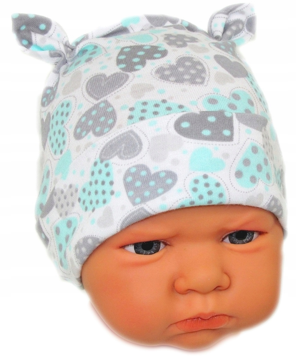 

Czapka Niemowlęca Niewiązana 34-36cm Serca /55/