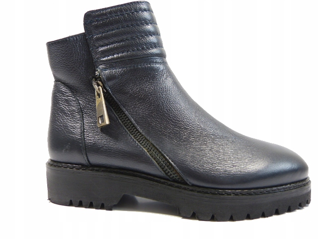 černé kožené dámské kotníkové boty na platformě, elegantní, Lukáš 37