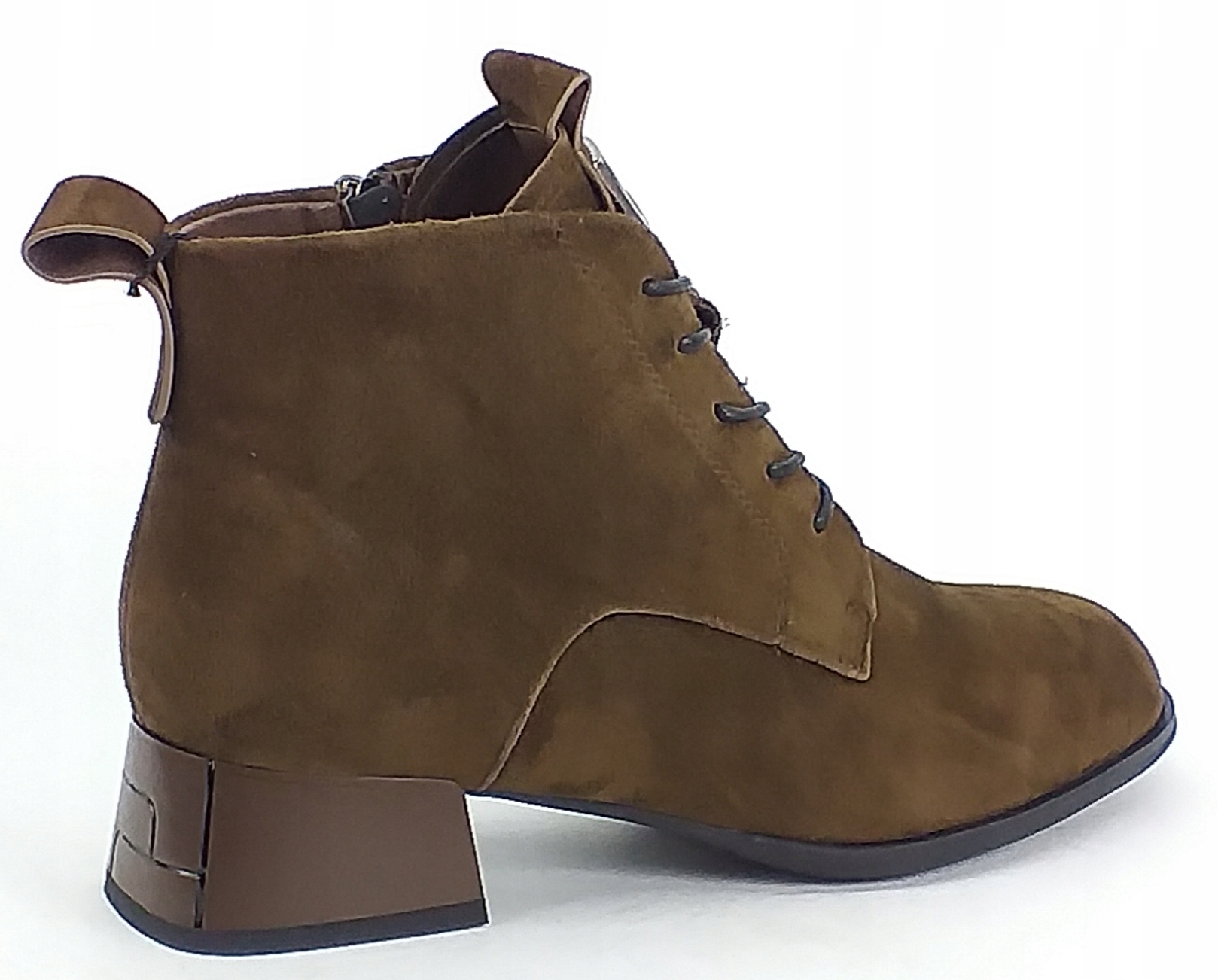 BOTKI VINCEZA DAMSKIE 66805 CA CAMEL SKÓRA PŁASKIE NA SUWAK ZAMSZ