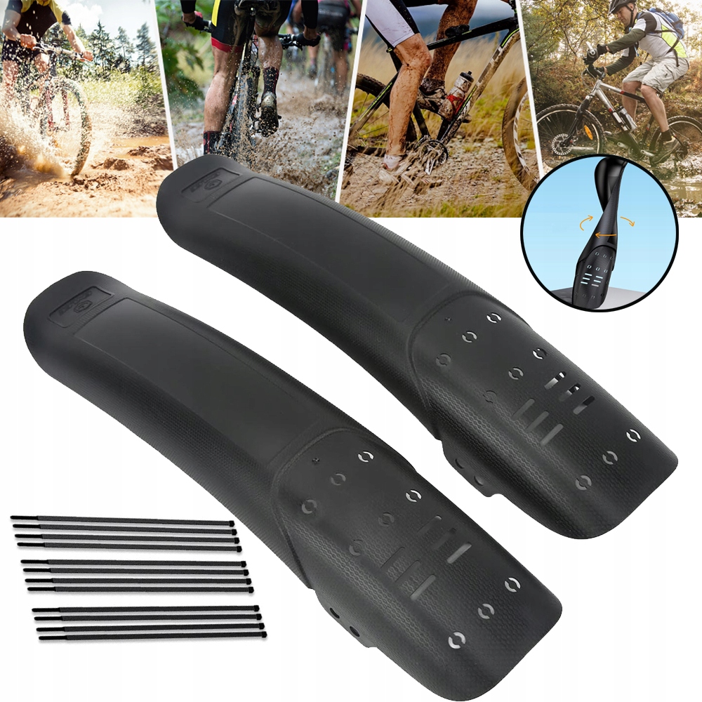 BŁOTNIK ROWEROWY DO ROWERU GÓRSKIEGO, MTB, Z PRZODU I Z TYŁU, UNIWERSALNY