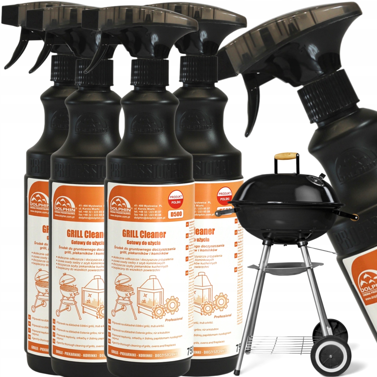 Levně Dolphin Grill Cleaner na čištění grilů a udíren krbů 750 ml x 4 ks