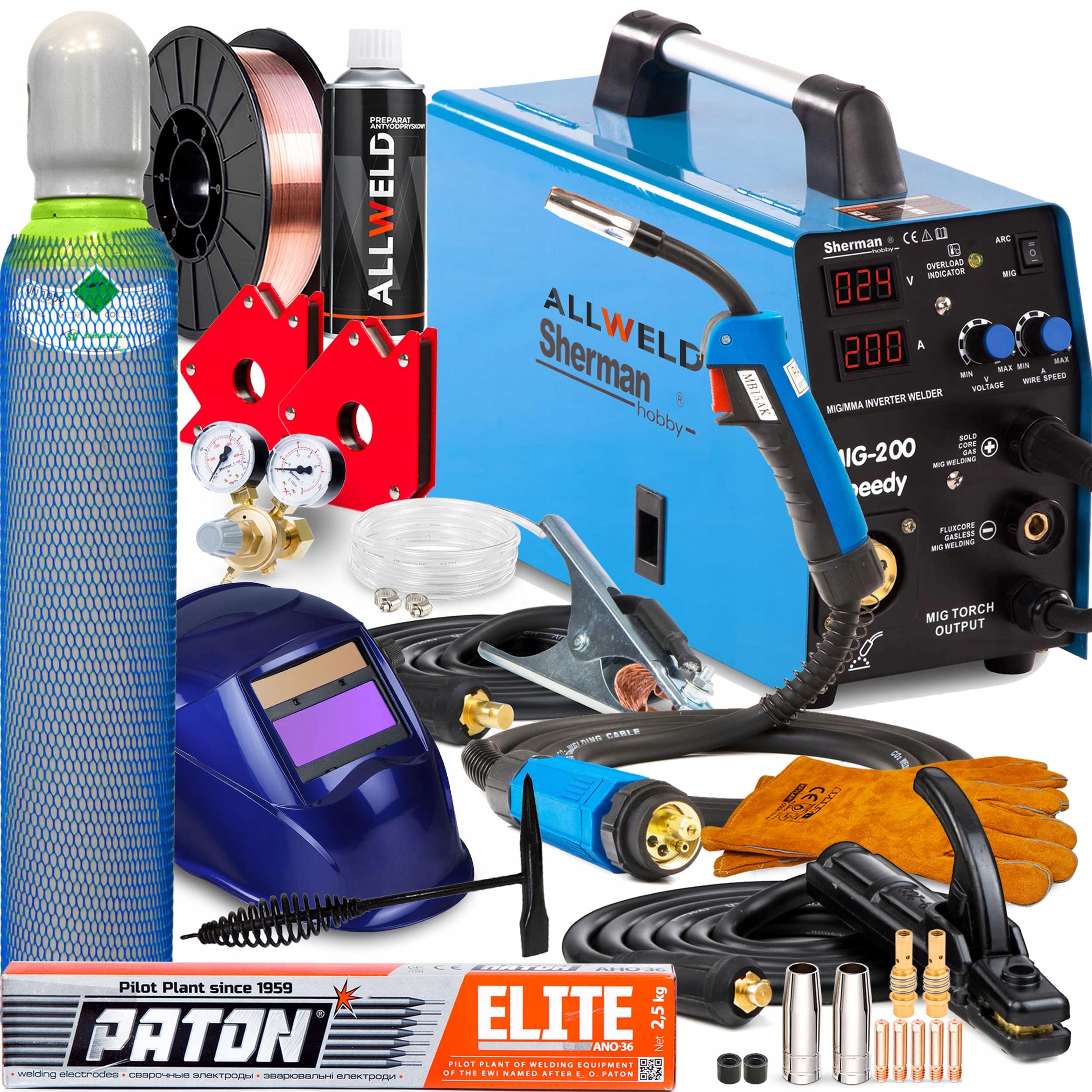 Invertorová Svářečka Sherman 200 Speedy Mig Mag Flux Mma 230V 200A