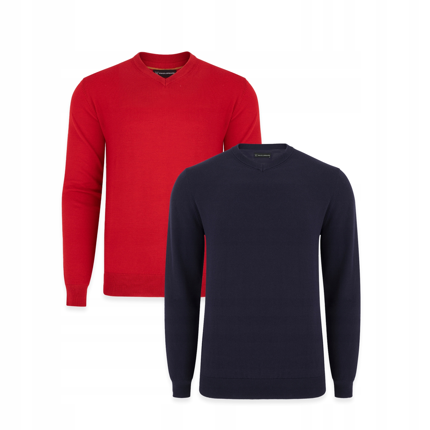 Dvojbalení pánských svetrů tmavě modrá červená s vlnou Pako Lorente vel XXL