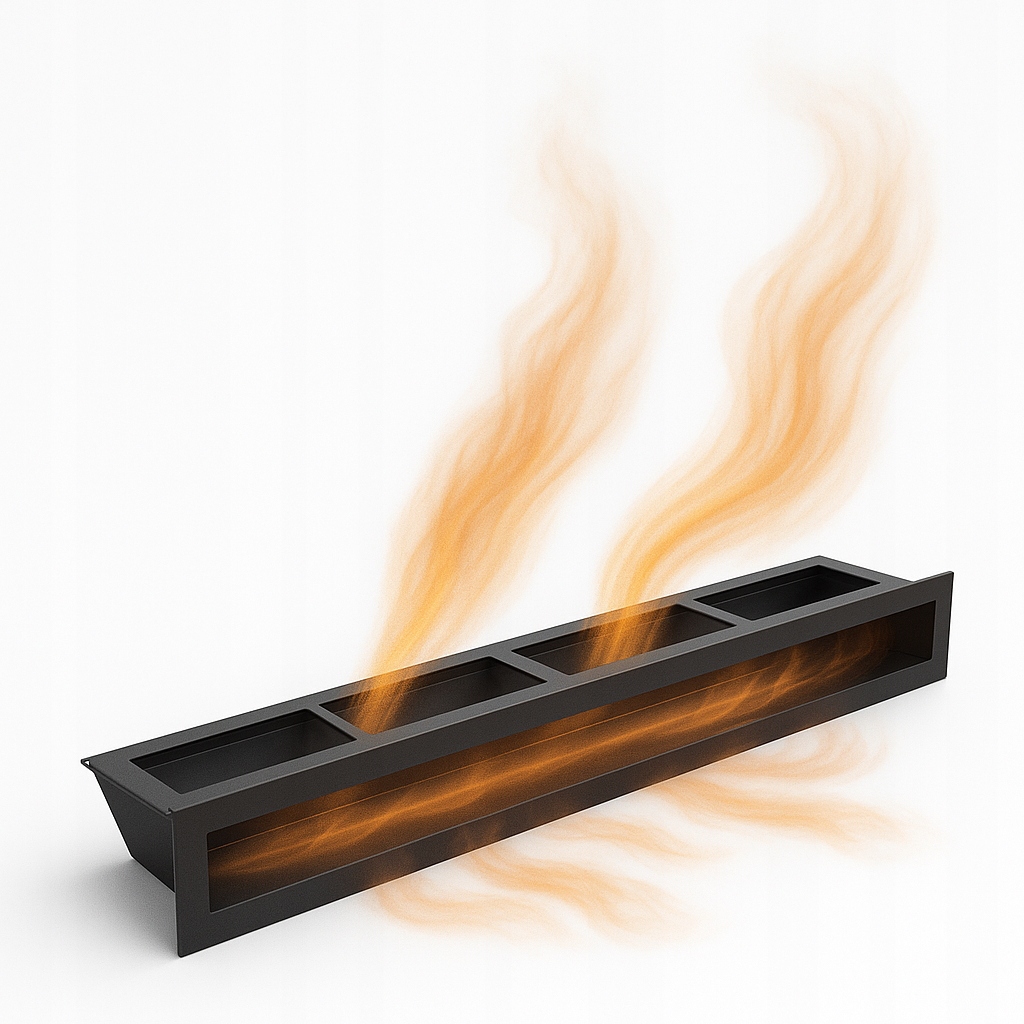 Krbová mřížka Luft Černá 600x60 mm větrací vývod 60x6 cm