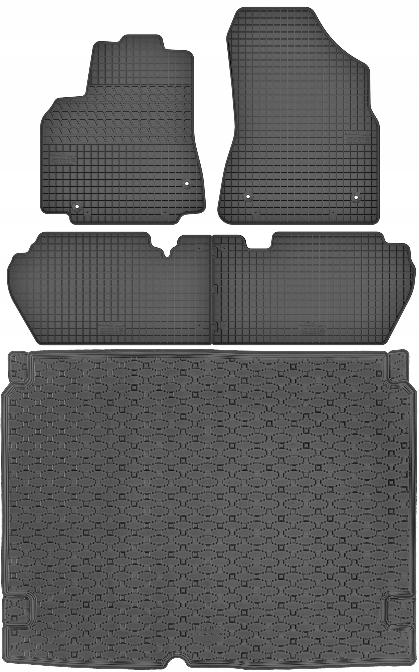 Citroen Berlingo II 5-miestny 2008-2018 Sada Koberce batožinový priestor