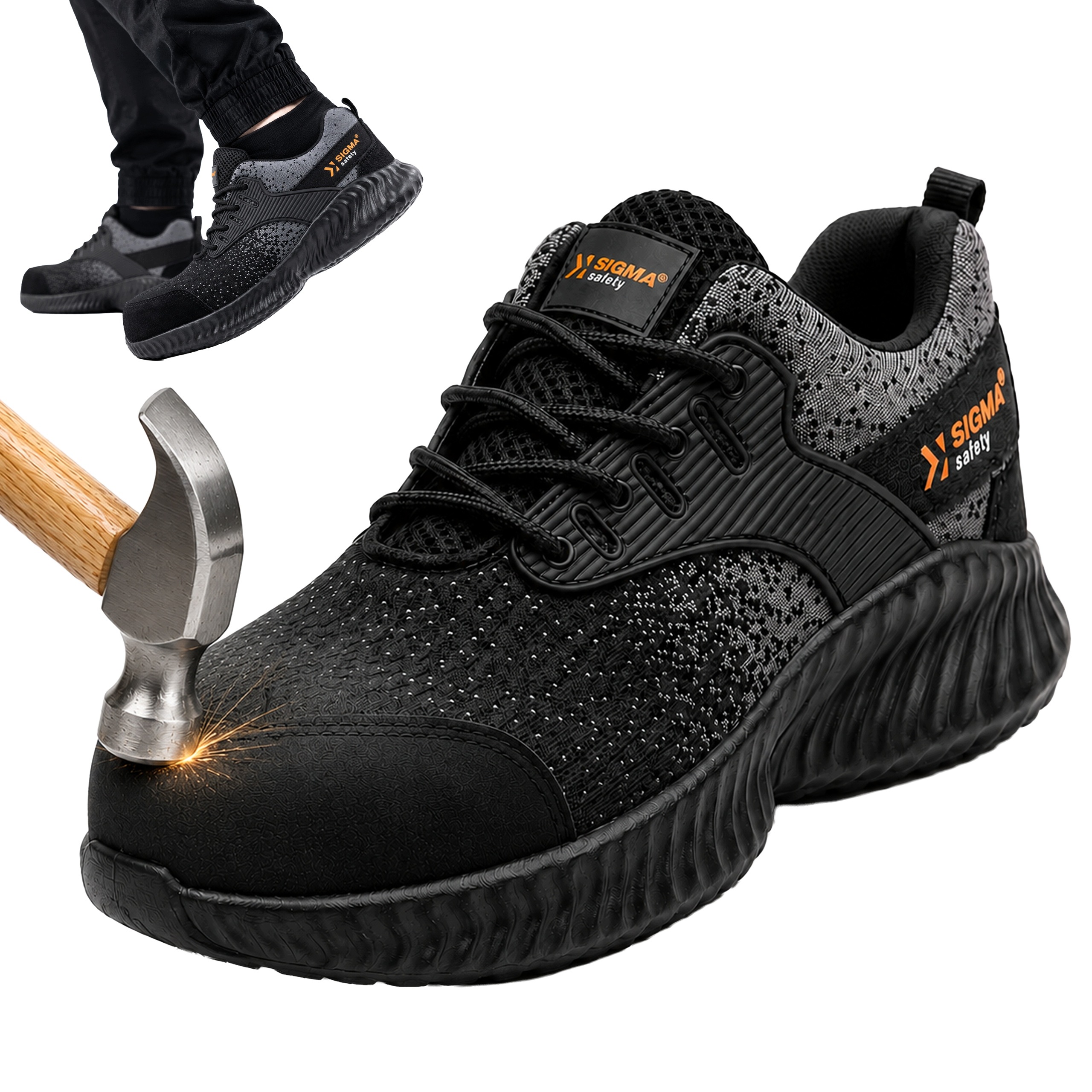 Buty robocze męskie Z Podnoskiem lekkie półbuty ochronne S1 Amortyzujące