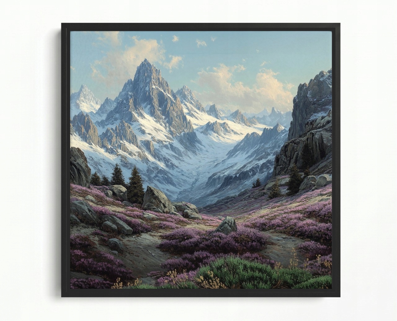 Obraz Rama American Box Krajina Tatry Alpy Hory Skály Sníh Vřesy 50x50