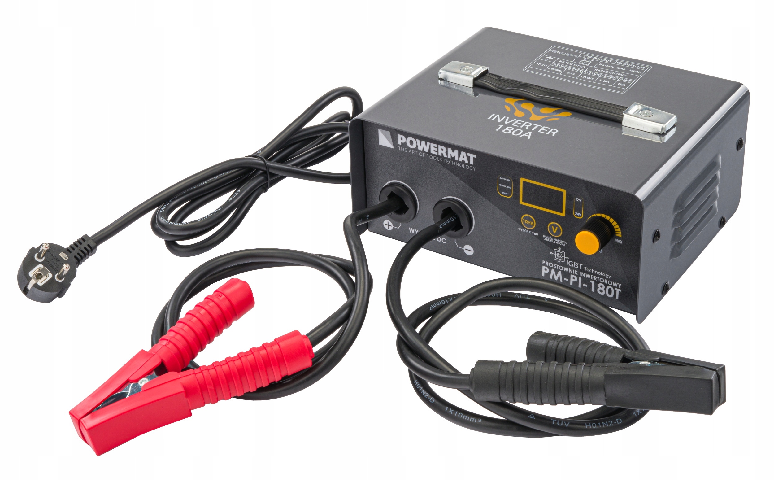 PROSTOWNIK AKUMULATOROWY INWERTOROWY Z ROZRUCHEM 180A 12/24 V ŁADOWARKA 30A Marka Powermat