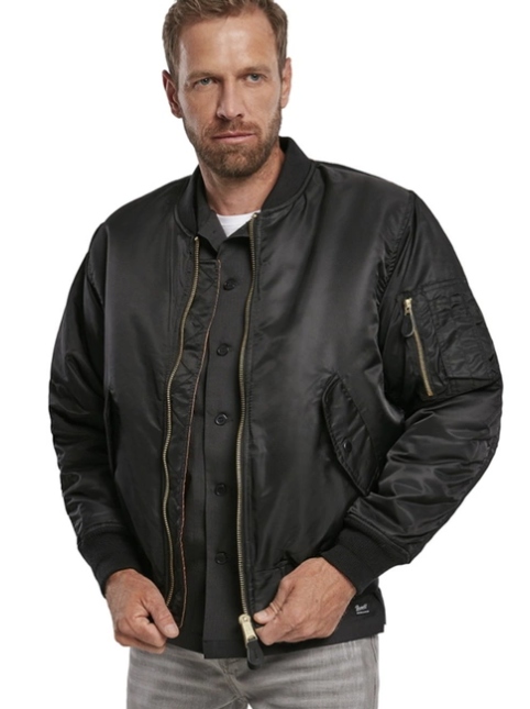 Brandit Černá Pánská Bunda Bomber Na Zip, Velikost 6_A