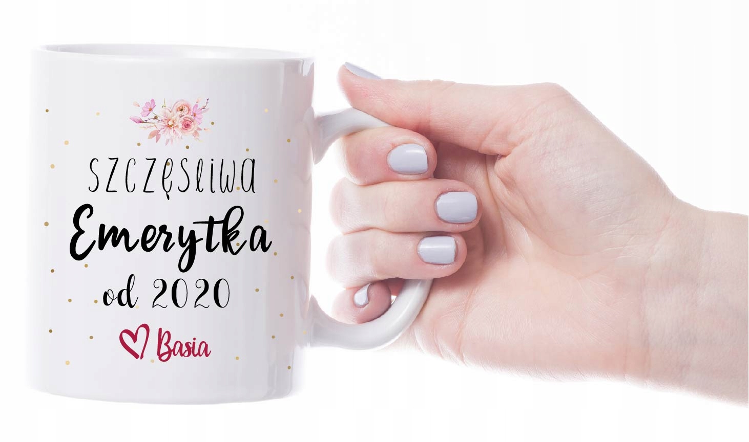 

Kubek szczęśliwej Emerytki z imieniem