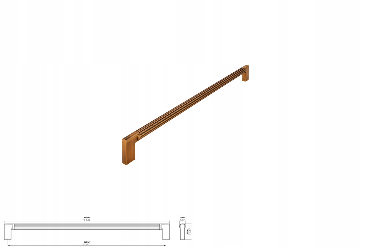 Nábytková úchytka Siro 2591-334ZN79ZN79, stará kartáčovaná mosaz
