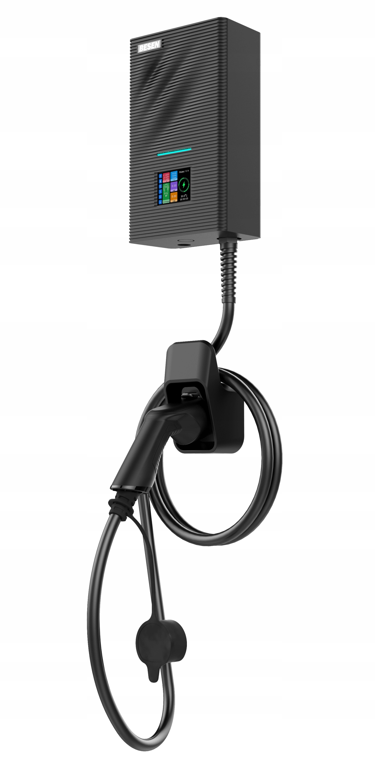 Nabíjačka Ev Wallbox Besen WiFi App SQW45C 11kW držiak App silový konektor 16A