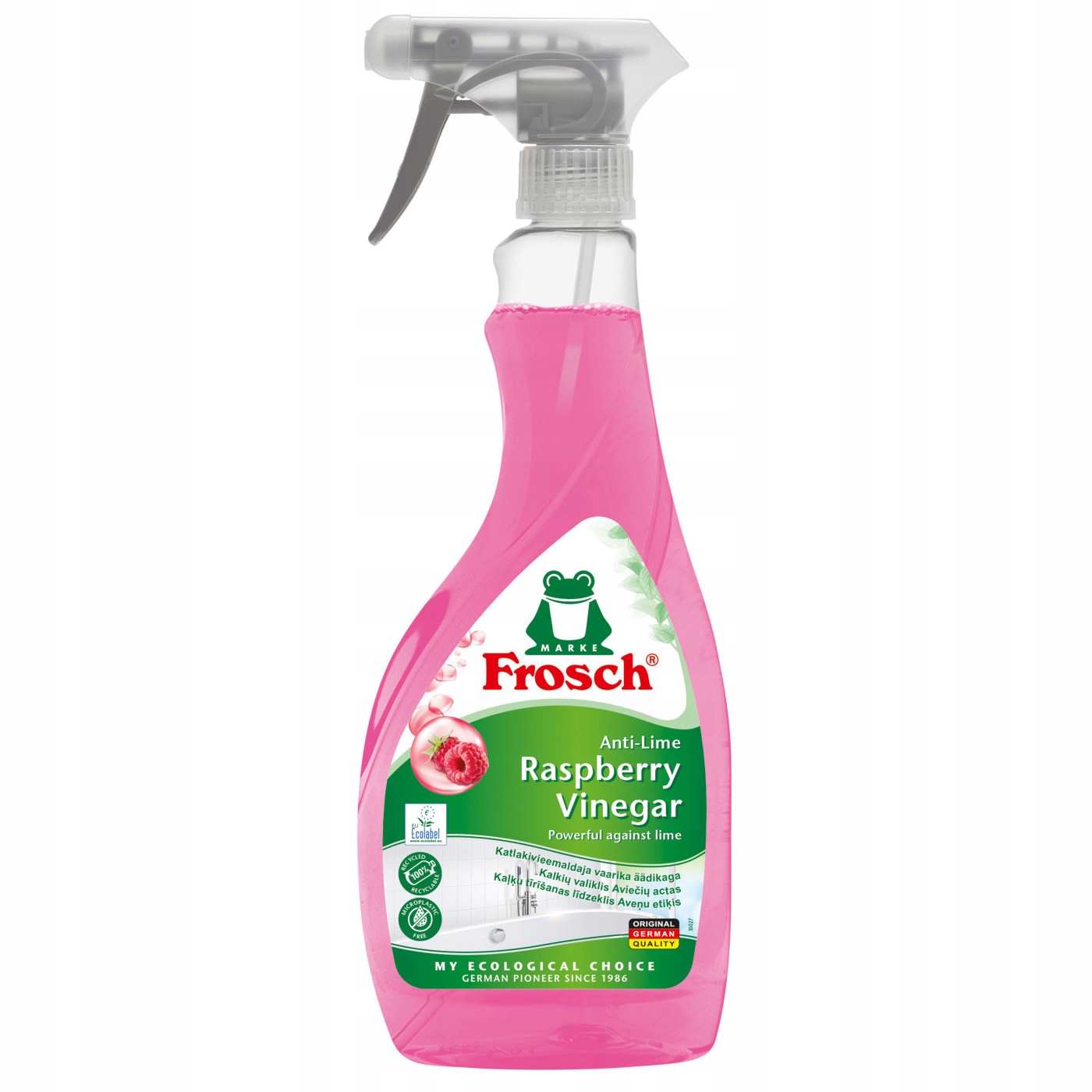 Levně 4X Odvápňovač Frosch Raspberry sprej na bázi malinového octa 500 ml