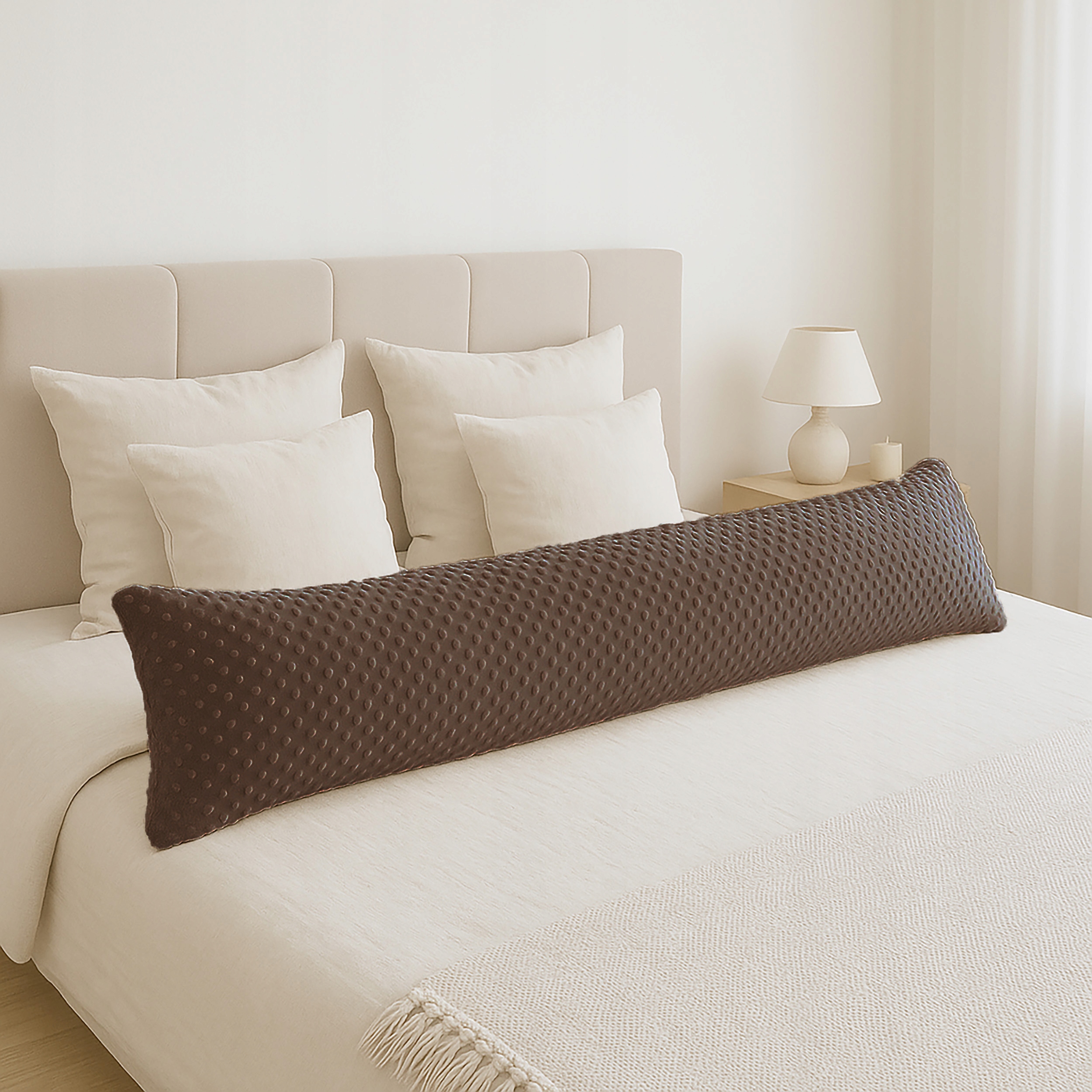 Long polštář s polštářkem 40x145 na spaní na Boku Břicha ozdobný Minky W93