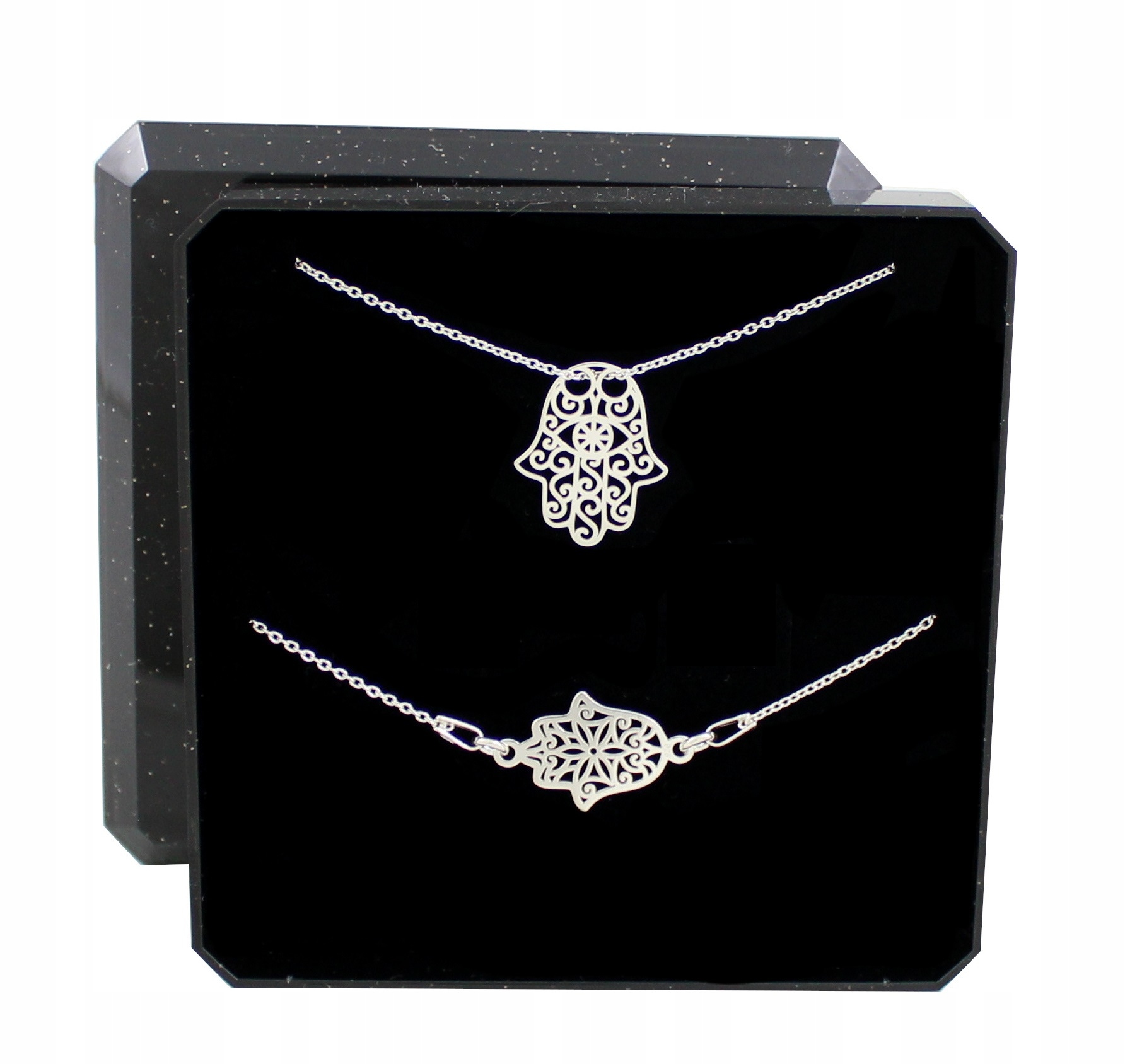 Stříbrná Souprava S Rukou Fatimy Fatima Hamsa Celebritka stříbro 925 krabička