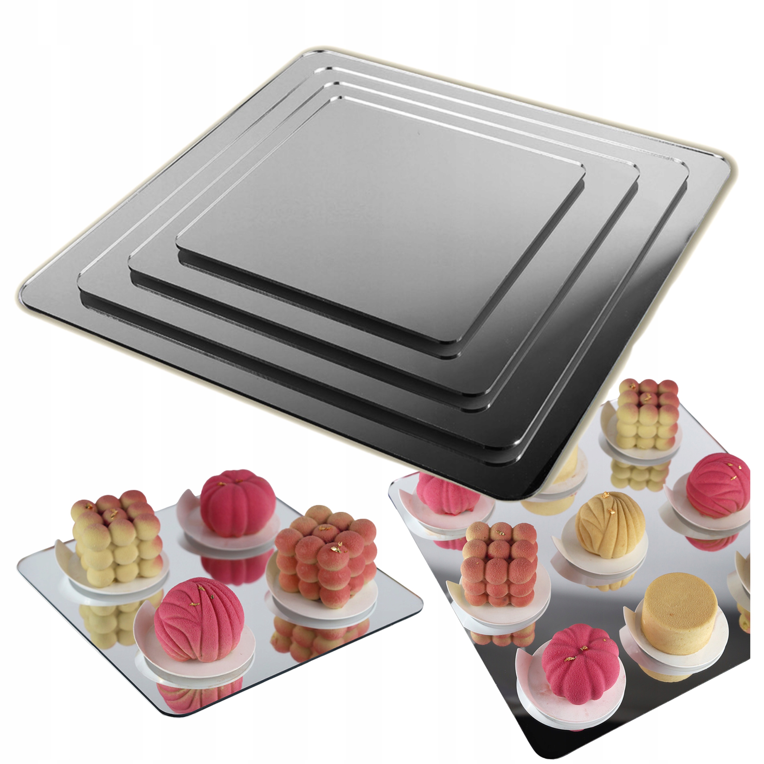 Patera srebrna Zestaw babeczki patery Słodki Stół ekspozytor chrzest ślub