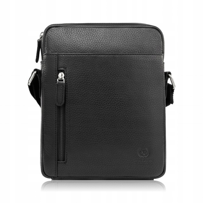 Pánská kožená taška přes rameno černá prostorná Paolo Peruzzi T-119-BL