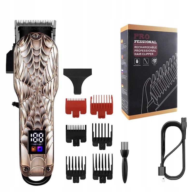 Levně Stříhací Stroj 10v1 Kliper LCD Spider Vzor Pavouk