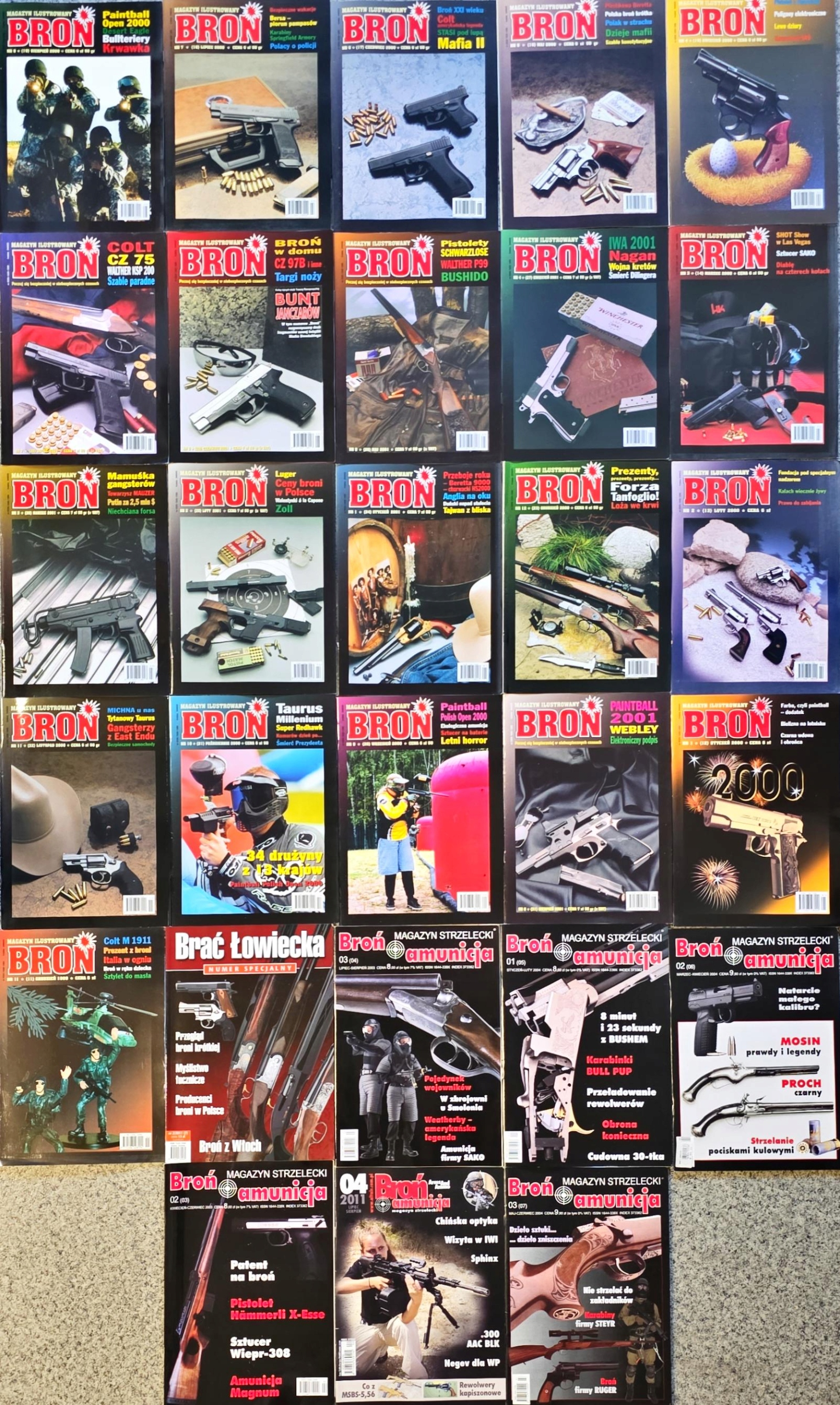 MAGAZYN BROŃ I INNE MIX 28 NUMERÓW RÓŻNE ROCZNIKI