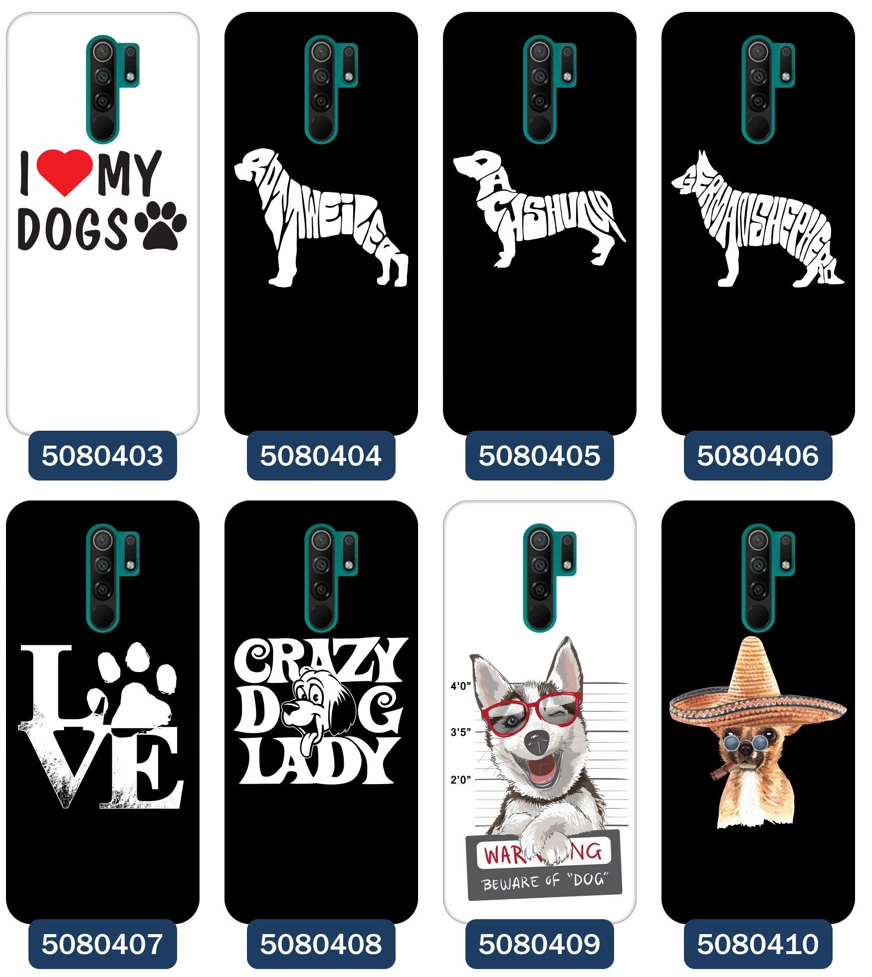 Etui do Xiaomi Redmi 9 Kocham psy wzory Marka Inna