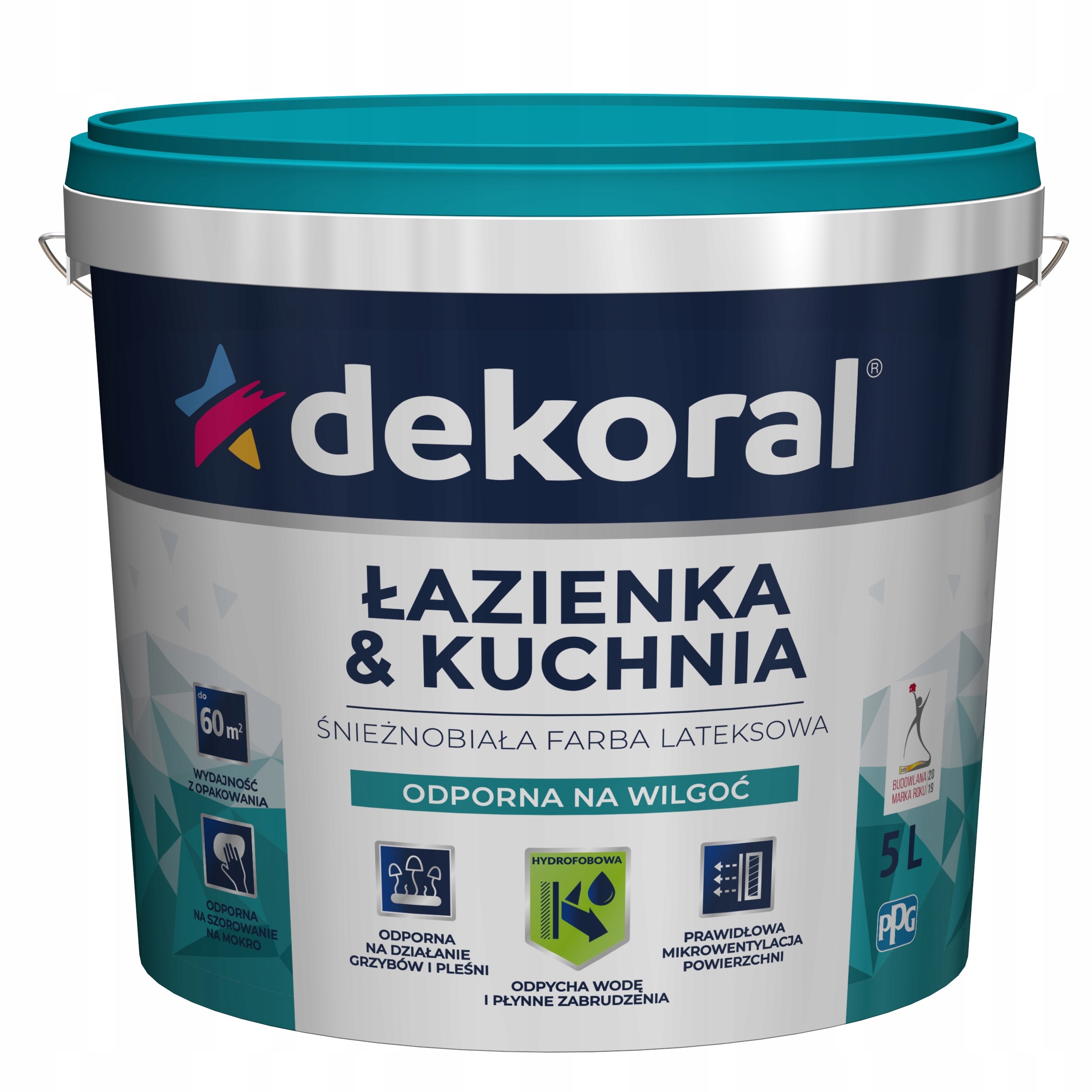 

Dekoral Farba Maleinak Łazienka Kuchnia Biała 5L