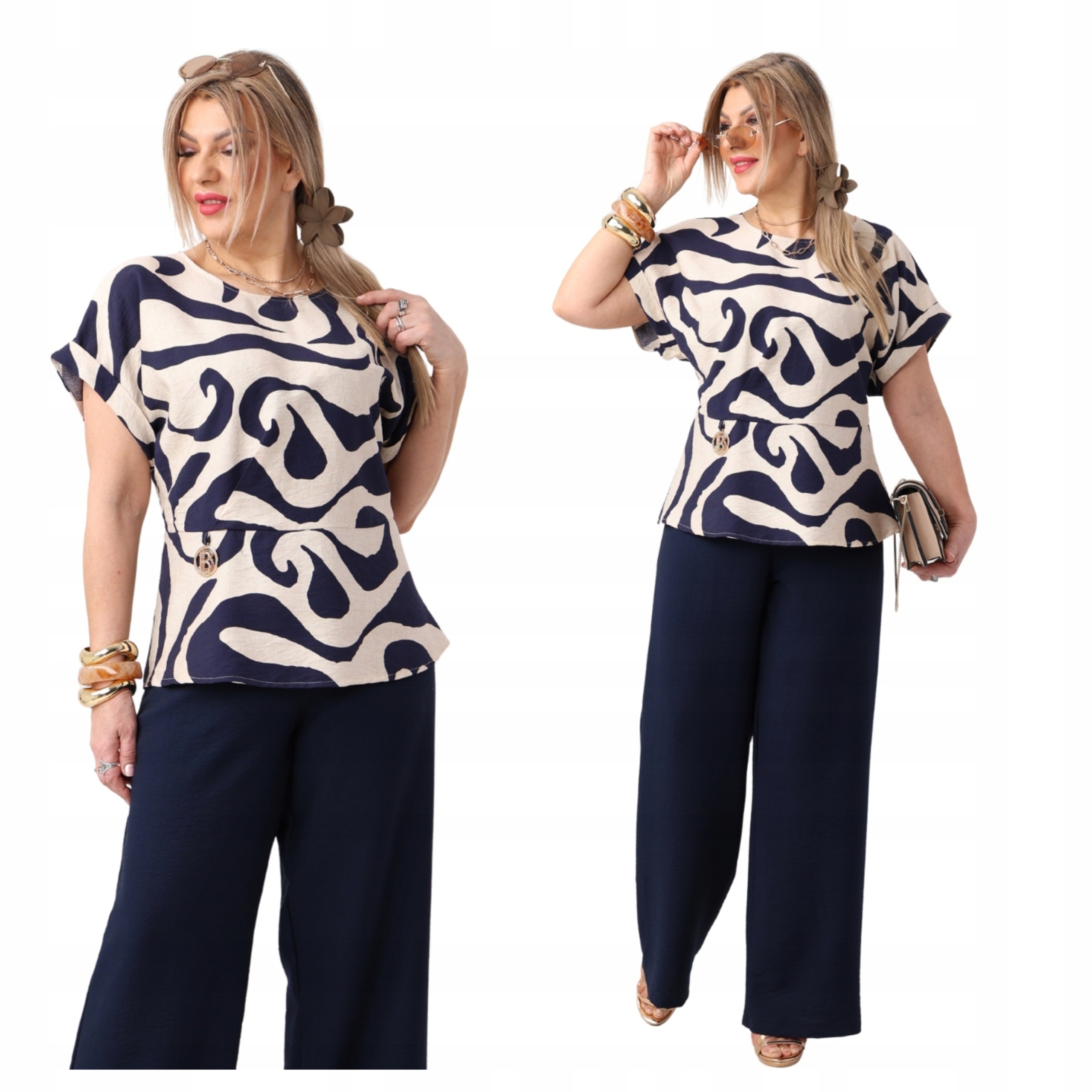 komplet damski bluzka spodnie duże rozmiary Polski Producent