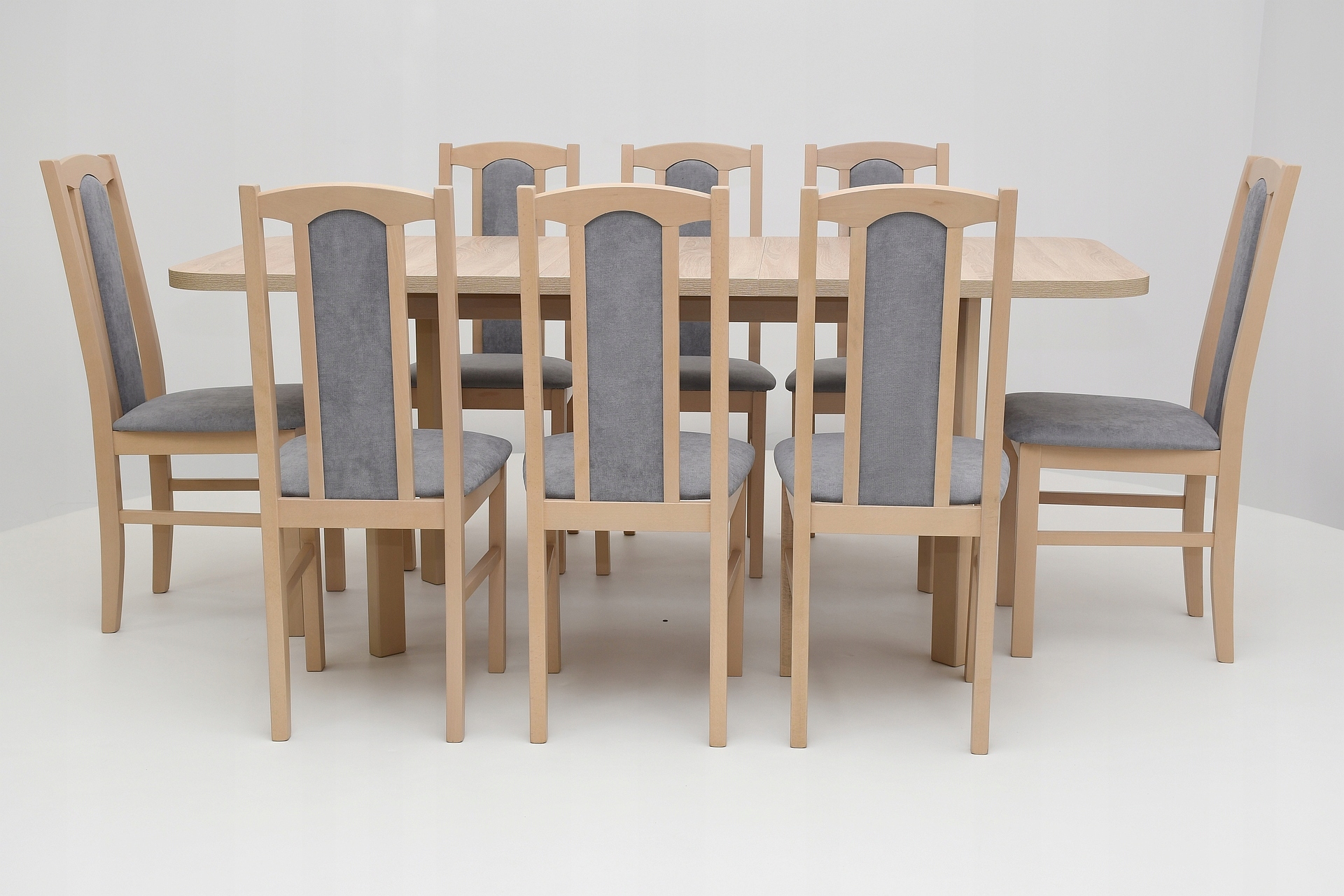 stół + 8 krzeseł, bukowe krzesła, stoły do aneksu Liczba elementów w zestawie 9