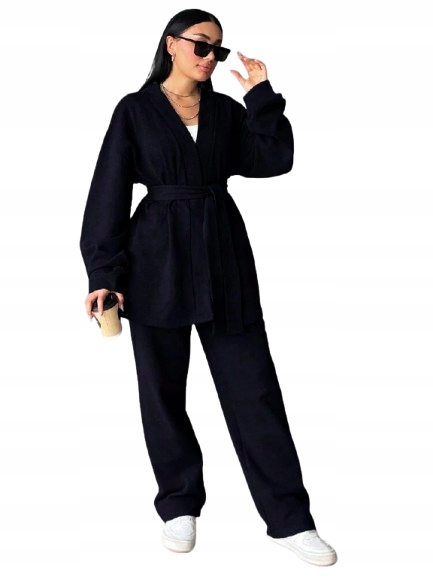 Shein Černý Pletený Komplet S Kapsami A Páskem 48 1_B