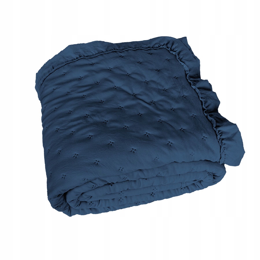 Dekorativní přehoz s volánem Werona 220x240 modrý