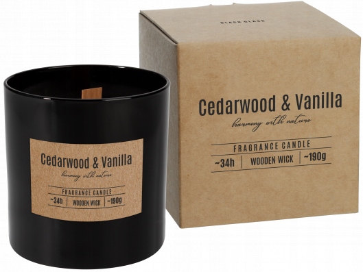

Bispol świeca drewniany knot Cedarwood Vanilla 34h