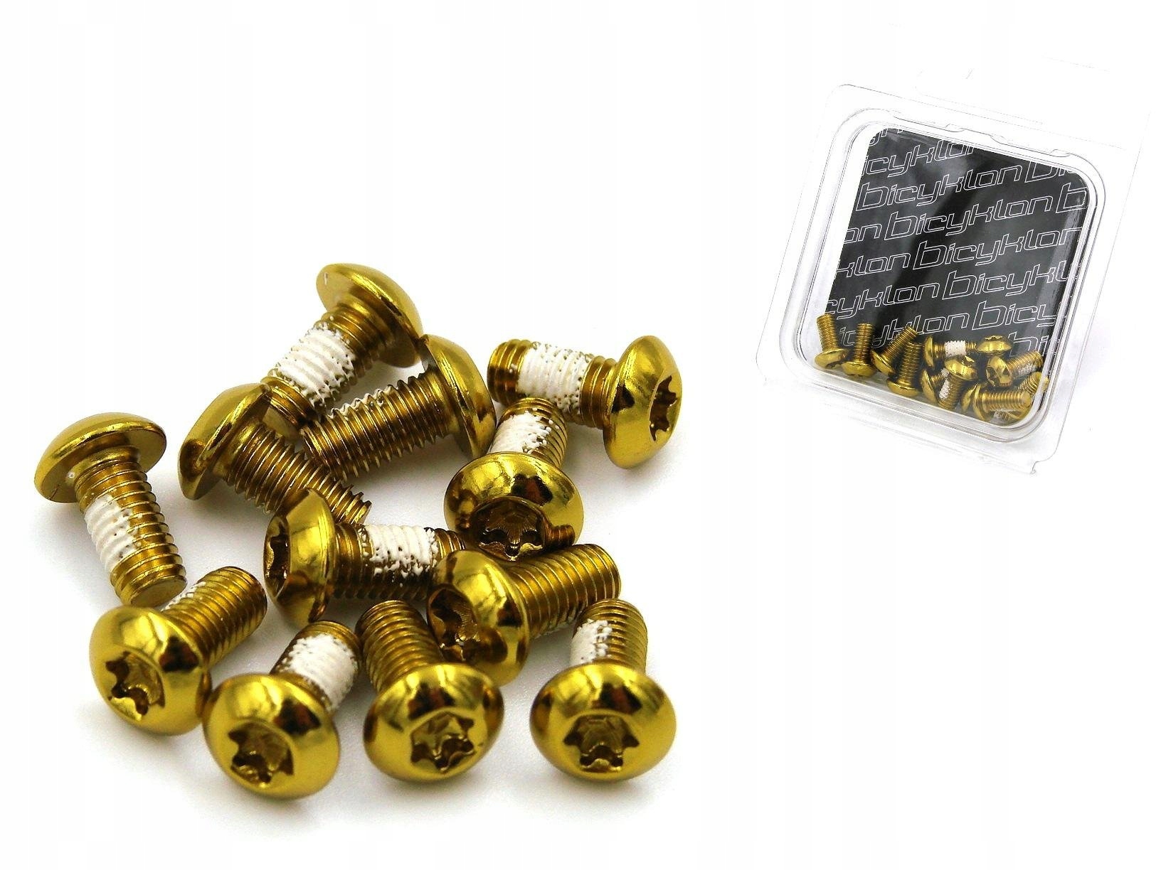 Śruby Bicyklon do tarcz 12szt złote