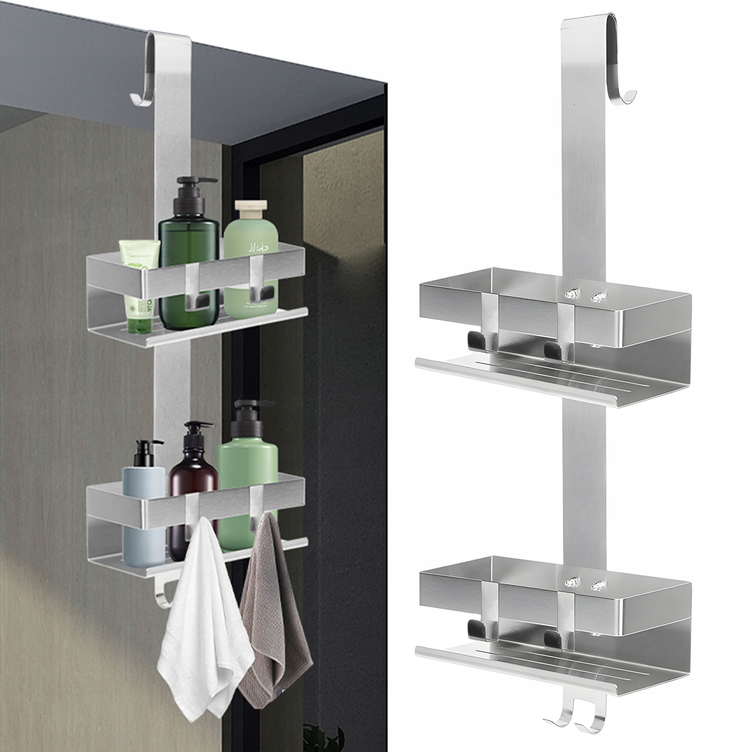 Ocelová závěsná police pod sprchu Koupelnový sprchový věšák