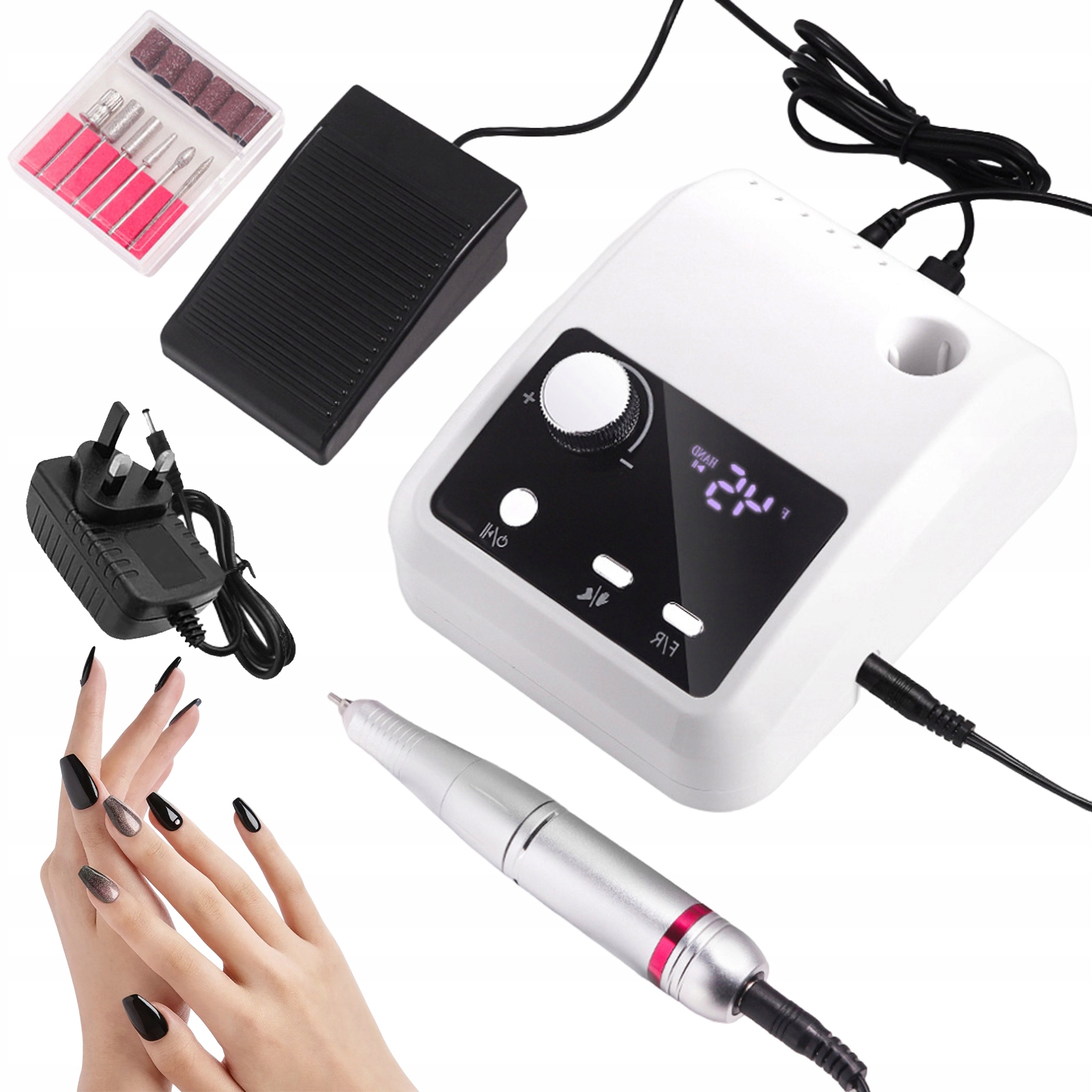 Elektrická Bruska Na Nehty 45000 Rpm Bruska Profesionální Bílá