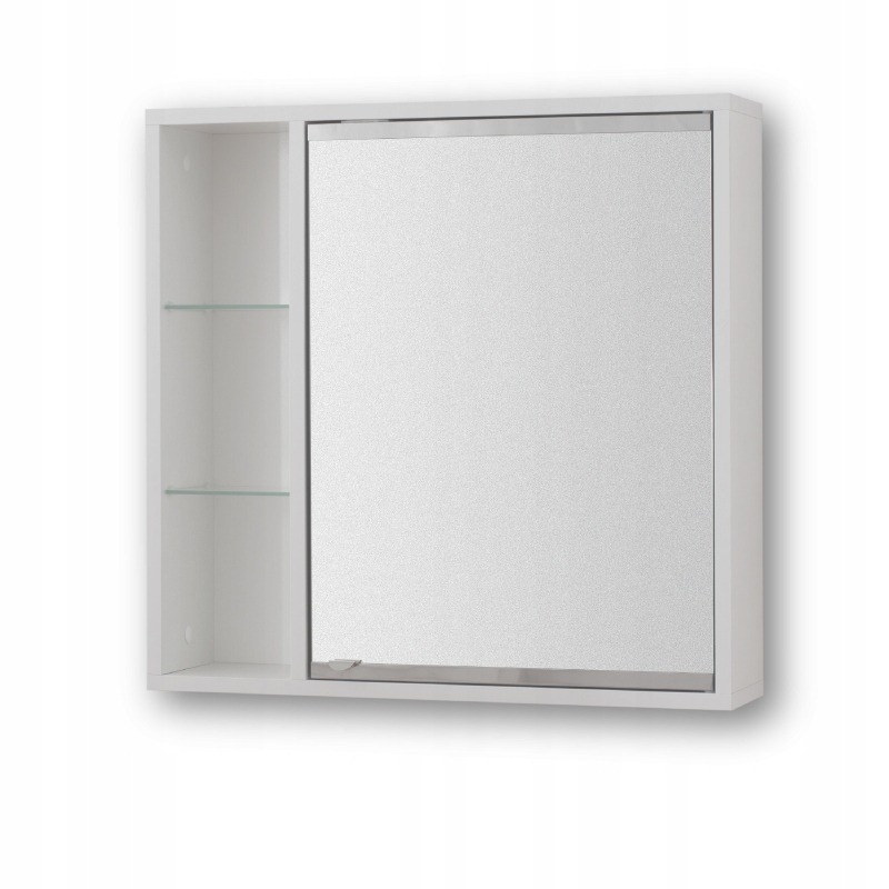 Szafka łazienkowa wisząca z lustrem Maja 50/B Biała prawa Złożona