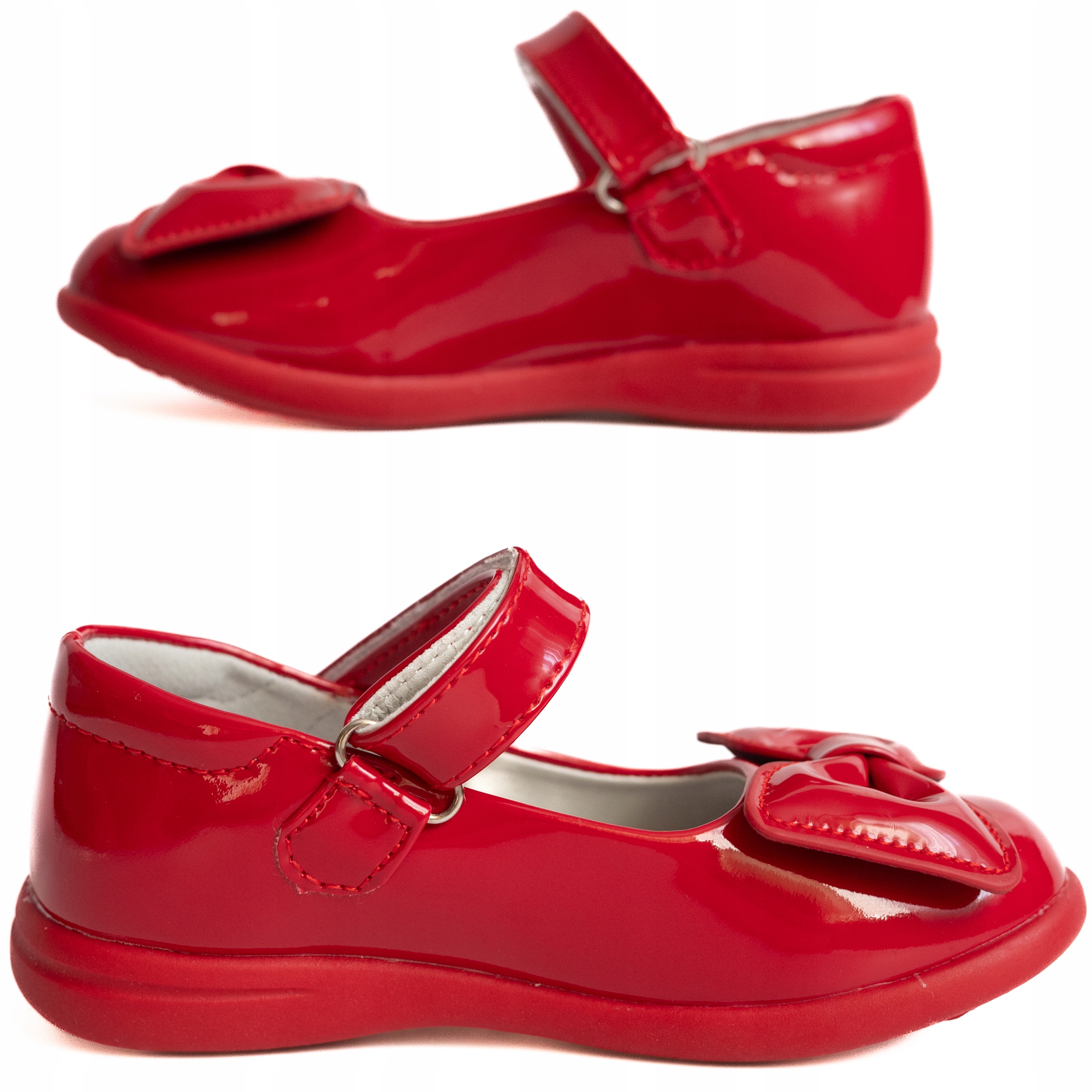 APAWWA LAKIERKI BALERINY DLA DZIEWCZYNKI CZERWONE ROZ 29 Kolor czerwony