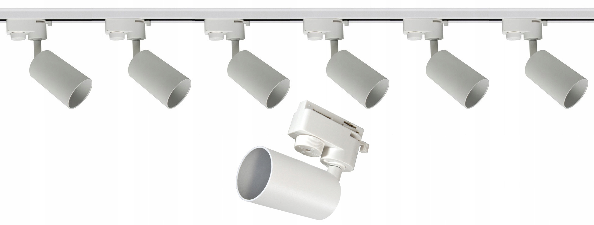 6x Spot Reflektor GU10 Kolejnicový Kabel 2 m na lištu 1F