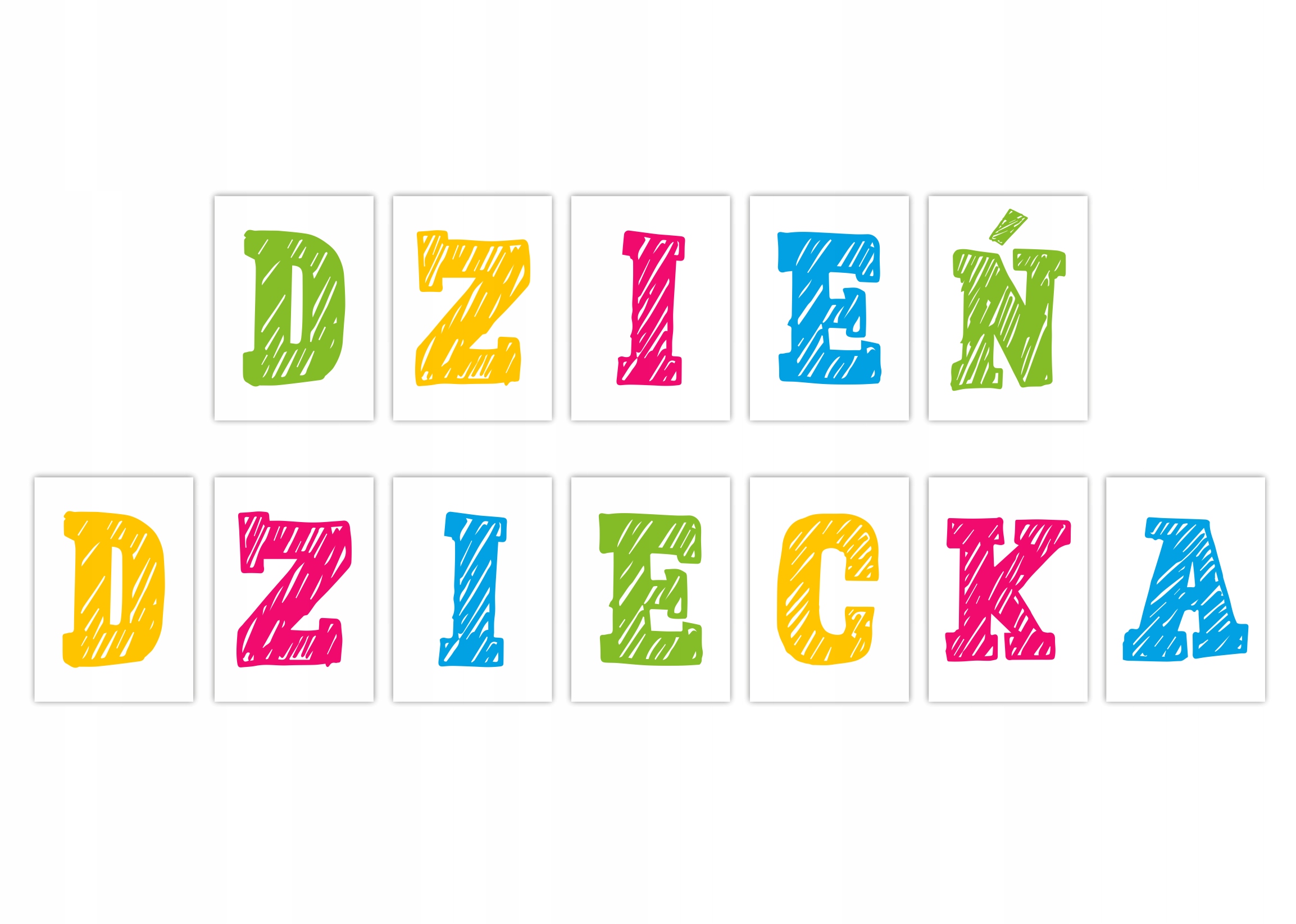 

Napis (girlanda) Dzień Dziecka Duże LITERY(A4)