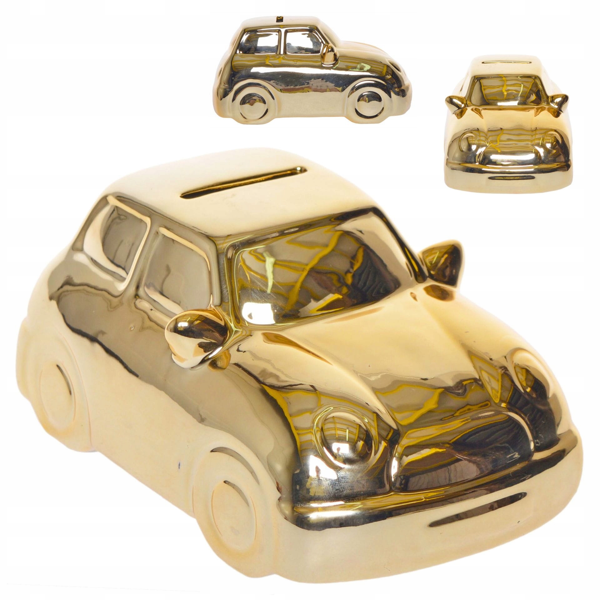 

Skarbonka Ceramiczna Otwierana Złota Samochód 15cm