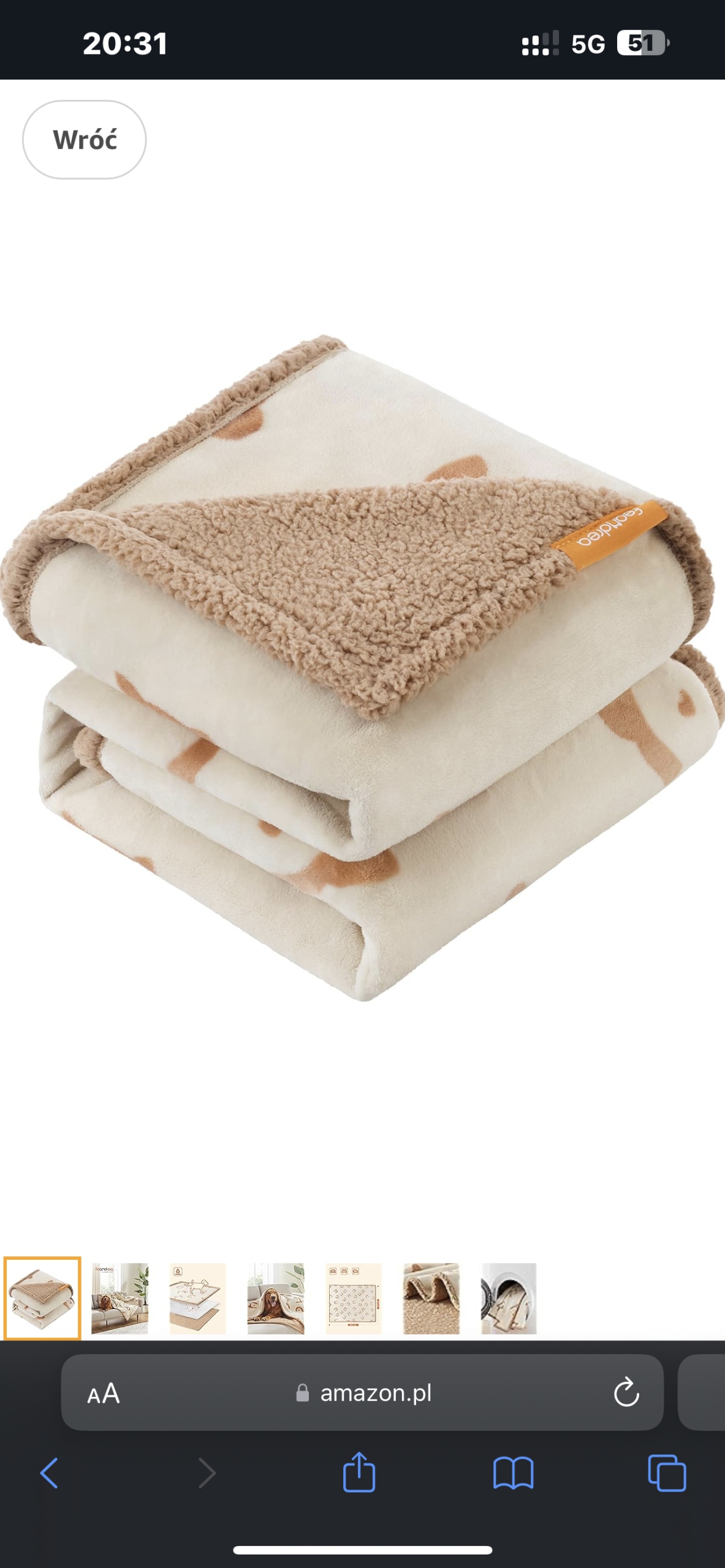 Levně Feandrea deka pro psa béžová 152 cm x 127 cm