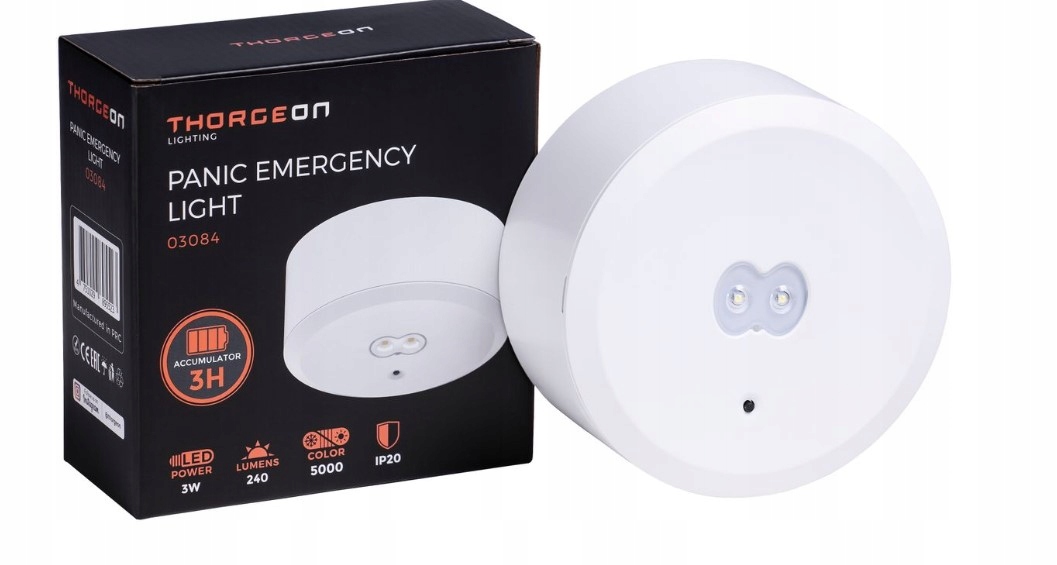 Núdzové evakuačné Led svietidlo 3H 5W 6000K 50lm 30m IP65 Thorgeon
