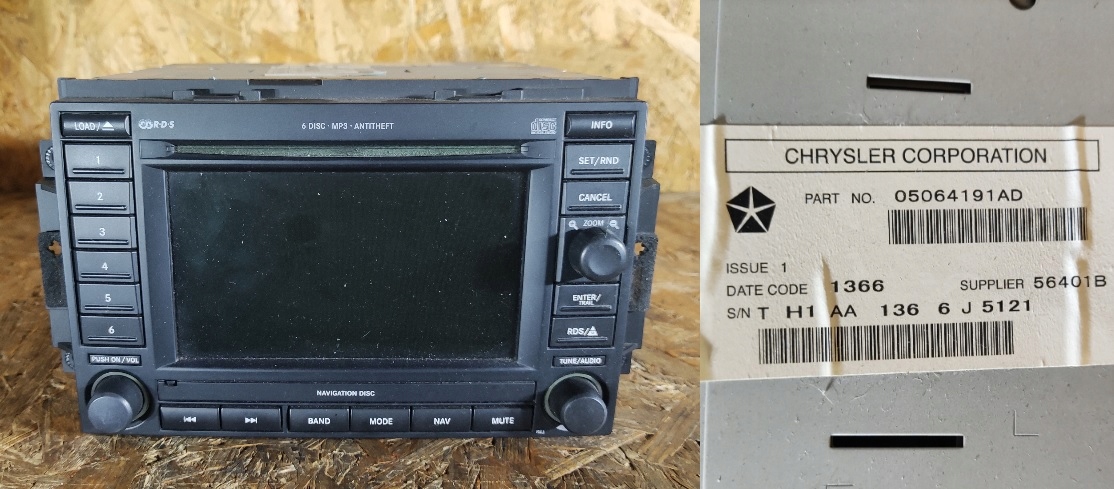РАДИО НАВИГАЦИЯ JEEP GRAND CHEROKEE WK 05064191AD