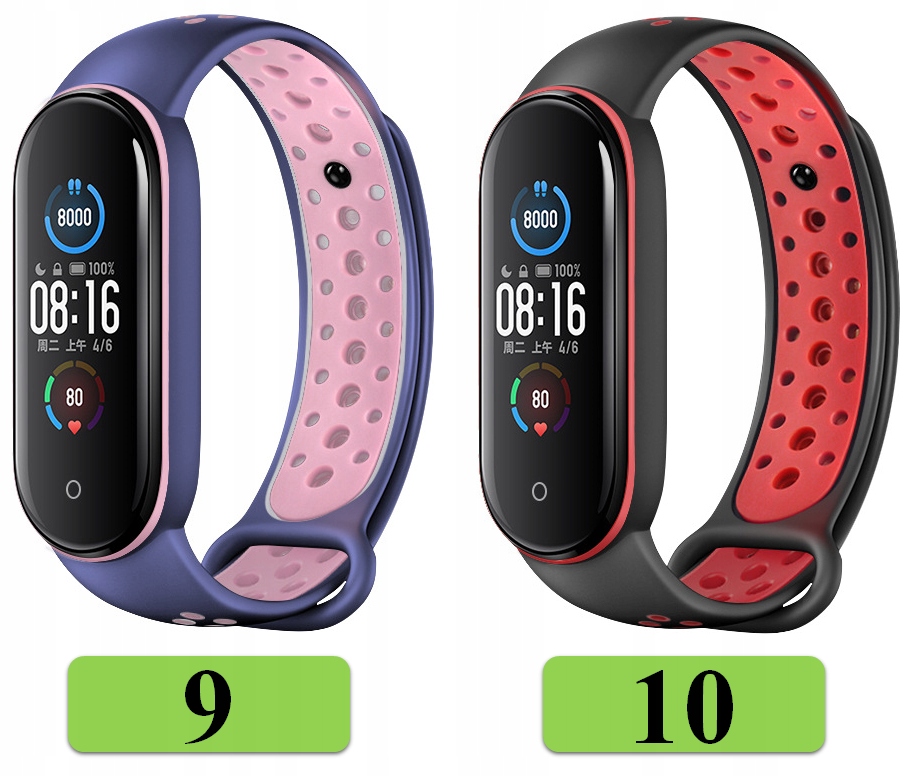 PASEK OPASKA do XIAOMI MI BAND 5/6 21 MEGA KOLORÓW Materiał guma