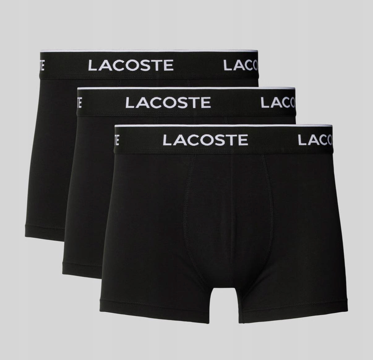 3pack pánských boxerek Lacoste s elastickým páskem a logem, černá velikost M