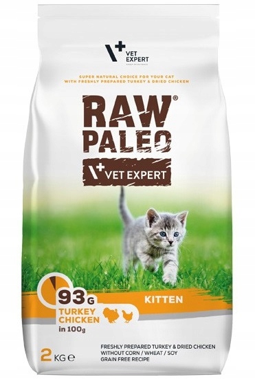 Levně Raw Paleo Kitten Krůta kuře 2 kg do 1 roku věku